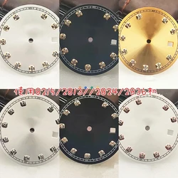 31mm Watch Dial Replacement Accessories Dial Surface with Diamond for 8200/8215/2813/2824/2836 Movement Gold Black Rose Gold