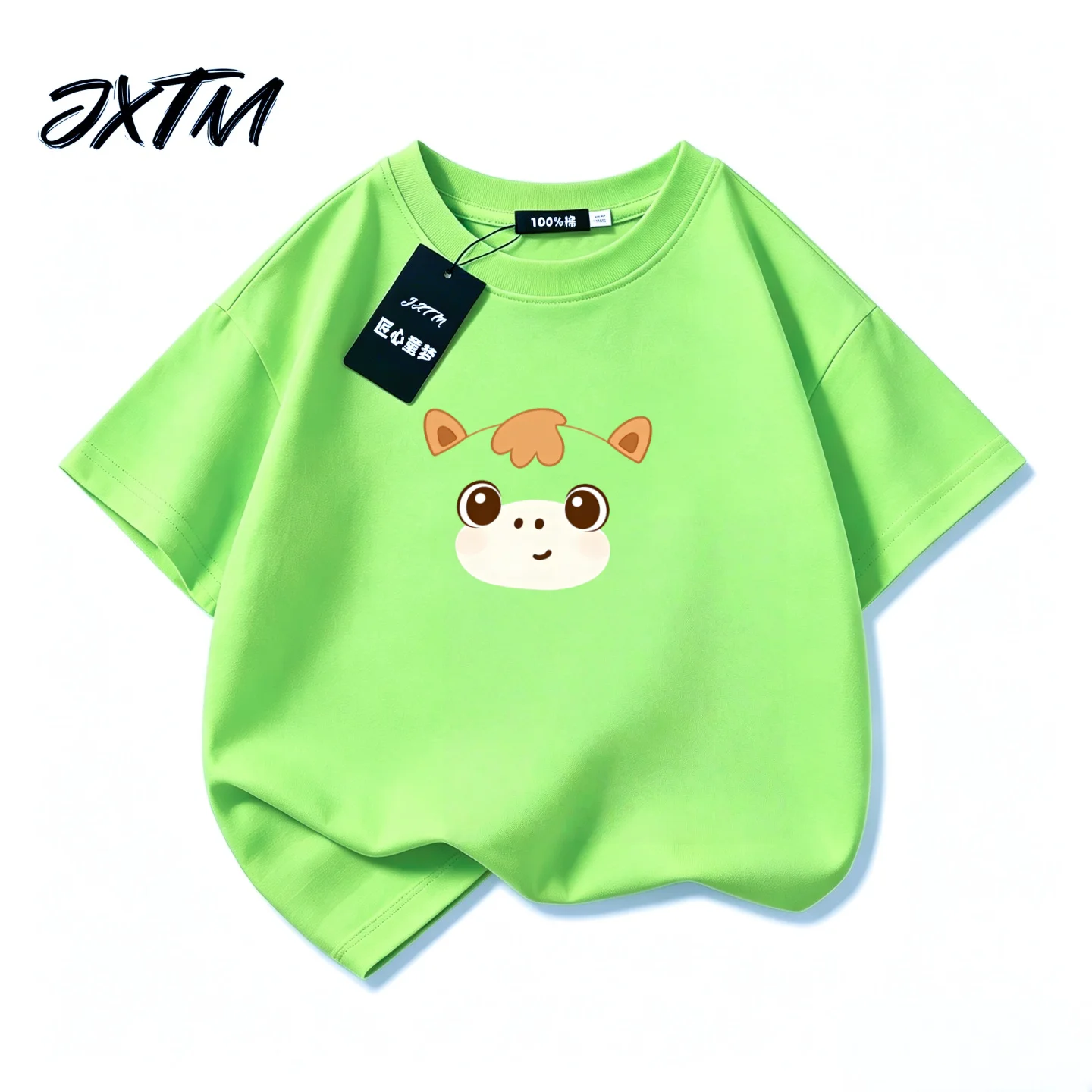Cartoon New Super Beautiful Pony Print Boy's Pure Cotton Short Sleeved Round Neck Girl's Casual Style T-shirt Top Summer Outfit
