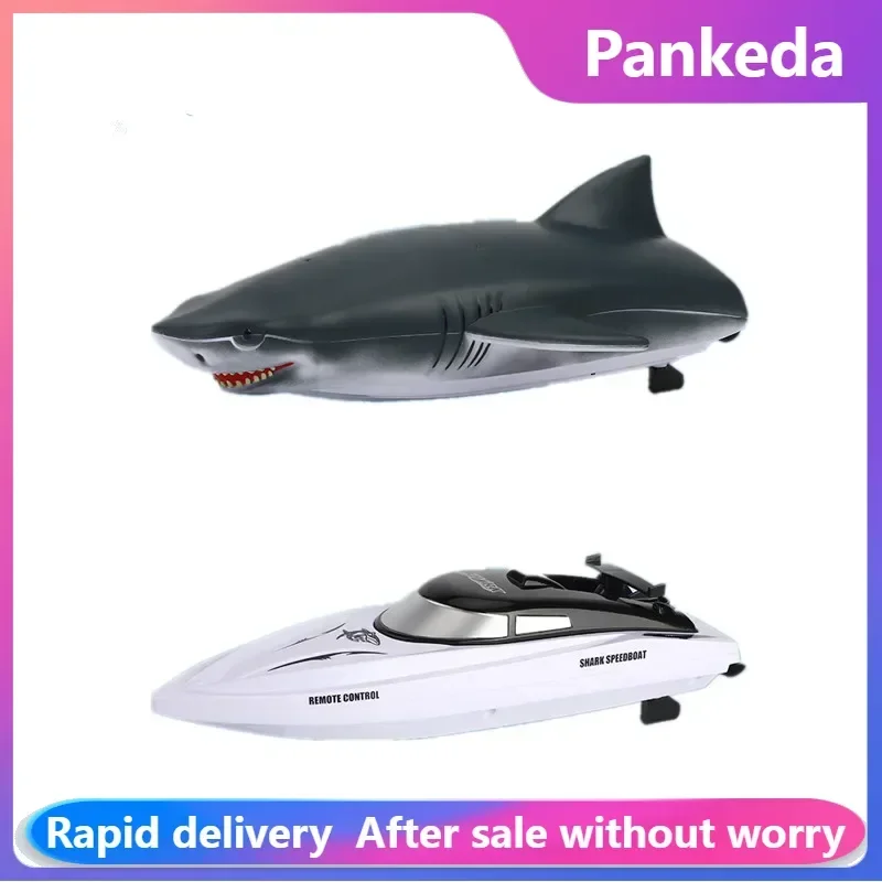 2.4G RC Shark Whale Toy Remote Controlled Boat Ship Submarine Robots Fish Electric Toys for Boys RC Crocodile Kids Gifts Toy