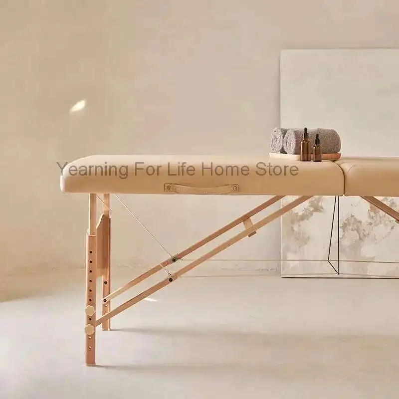 

Beige Massage Salon Portable Folding Table Beauty Bed Salon Furniture Eyelash Bed Camillas De Spa Table De Massage Pliantes