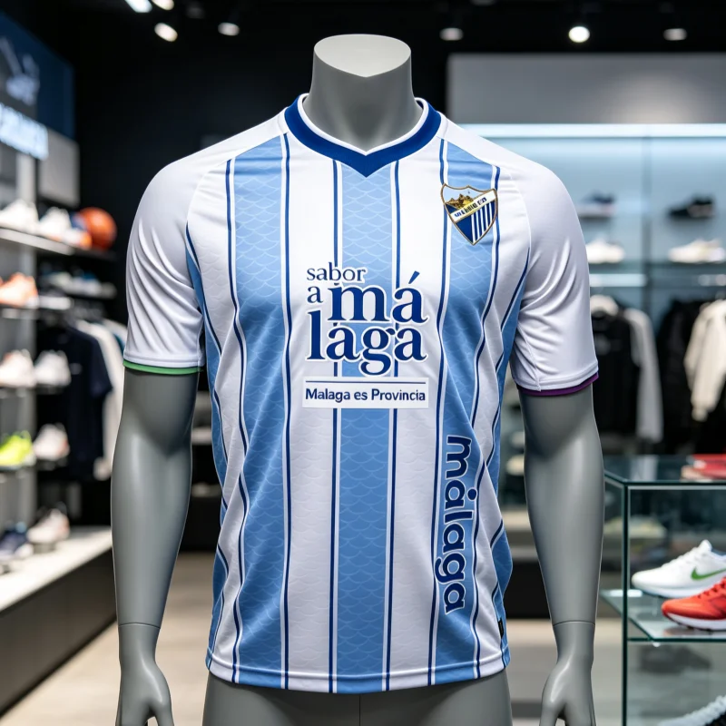 26-27 Neue Malaga Fußballtrikots Sommer 3D-Druck Schnelltrocknende Sport-Kurzarm-T-Shirts für Männer und Frauen für Familien – Detail 2