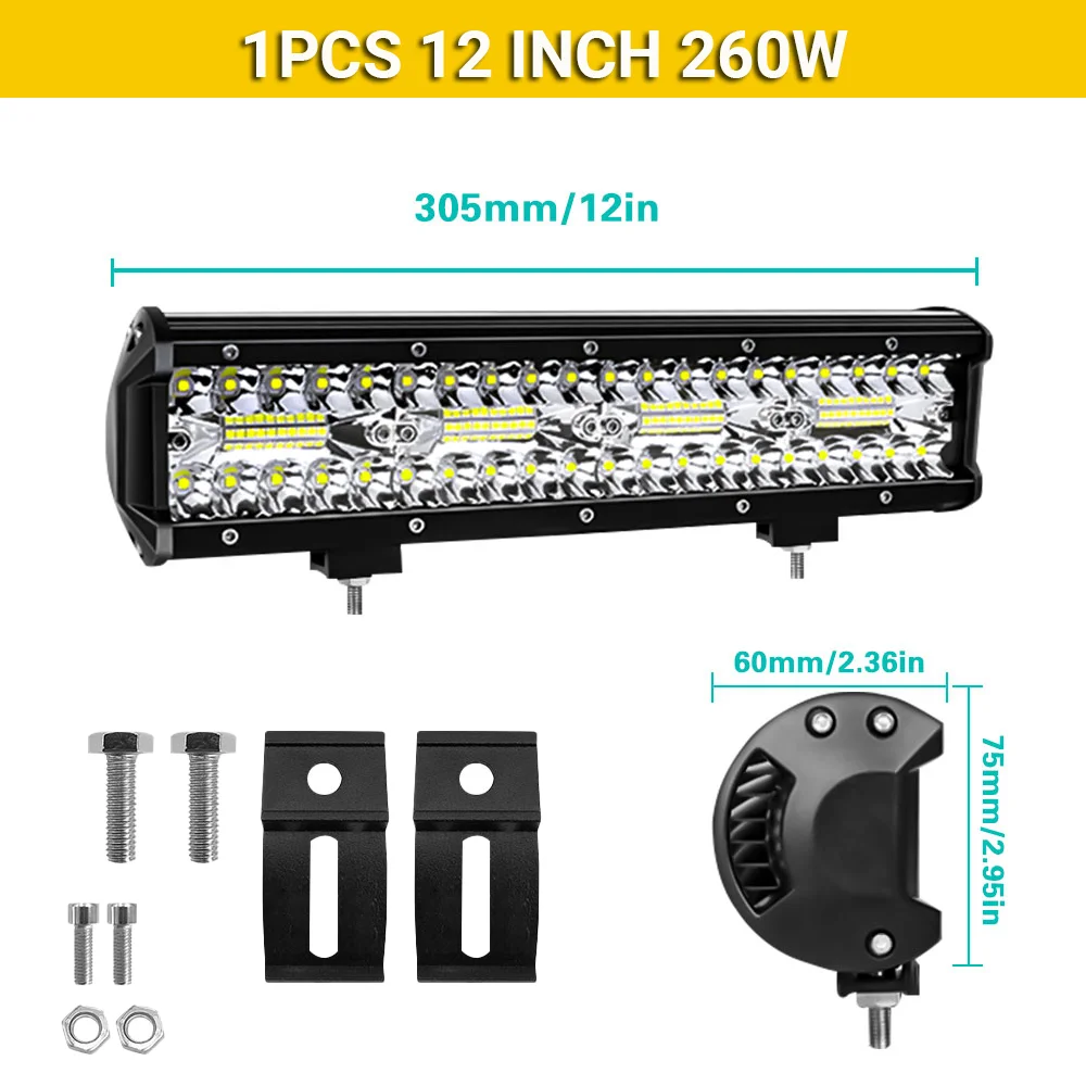 4/7/9/12/17/20 Inch Led Lichtbalk Voertuig 12V Werklamp Bar Spotlight Boot Barra Led Rijden Vrachtwagen ATV SUV 4x4 Lange Afstand