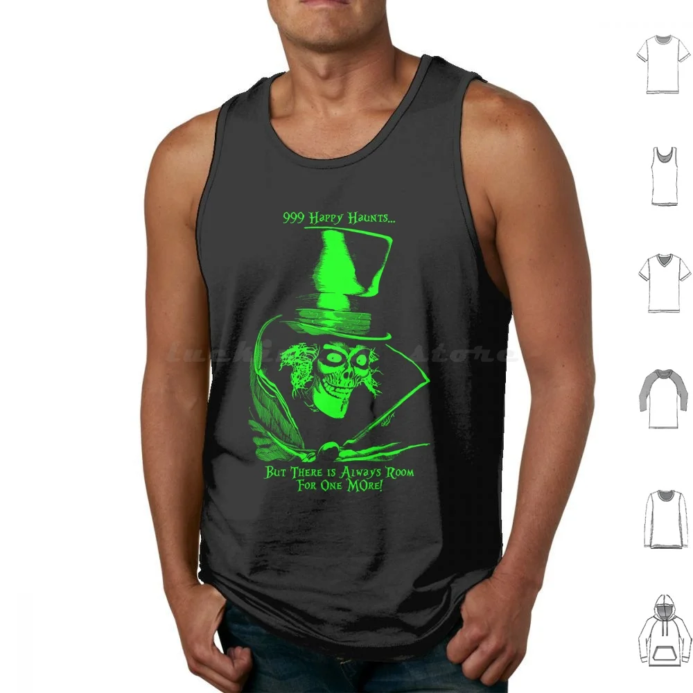 Hatbox Ghost 999 Happy Haunts Tank Tops Print Cotton Hatbox Ghost Haunted Mansion Haunted House Hitchhiking Ghosts