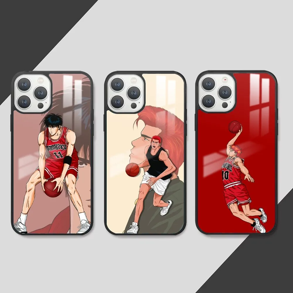 Anime S-Slam D-Dunk-K Phone Case For iPhone 16 15 14 13 12 11 Pro Max Plus Mini PC Fashion mirror phone case