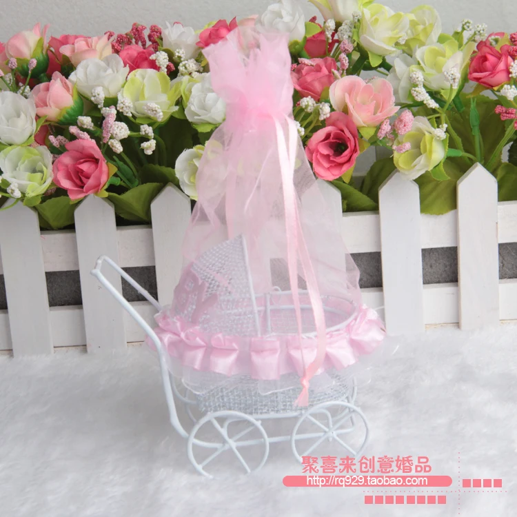 

Wedding New Creative Wedding Supplies Personalized Iron Baby Carriage Candy Box