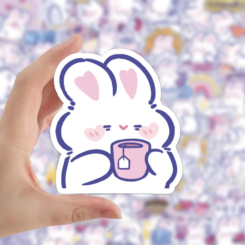 

10/60PCS Rabbit Animal Graffiti Stickers Kawaii Aesthetic Cartoon DIY Toys Secret for Scrapbook Travel Bag Aesthetic Decals