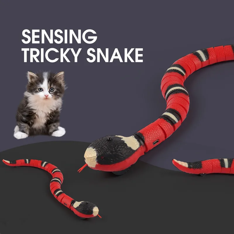 

Smart Sensing Interactive Cat Toys Automatic Eletronic Snake Cat Teasering Play USB Rechargeable Kitten Toys For Cats Dogs Pet