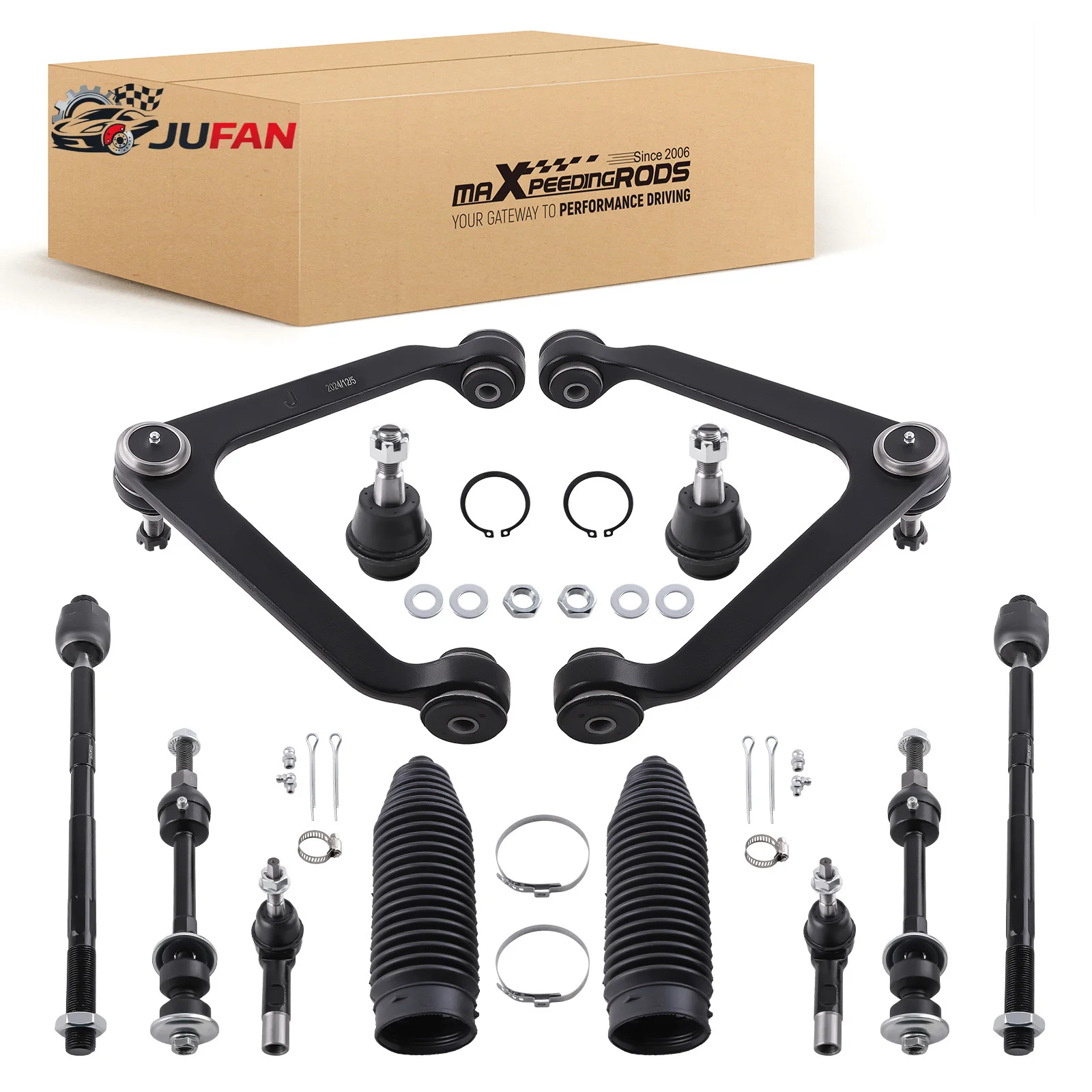 MaXpeedingrods Steel Front Suspension Control Arm Sway Bar End Link Rubber Bushing Powder-coated for for 1500 2002-2005