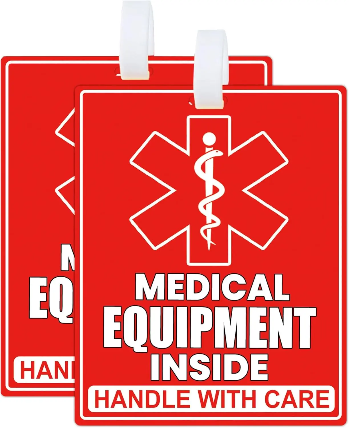 2Pcs Medical Equipment Inside Tags Red Fragile Medical Equipment Inside Card Medical Equipment Identification Luggage Tags