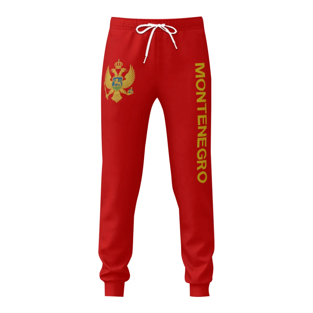 

Mens Sweatpants Emblem Montenegro Flag Pants with Pockets Joggers Soccer Football Multifunction Sports Sweat With Drawstring