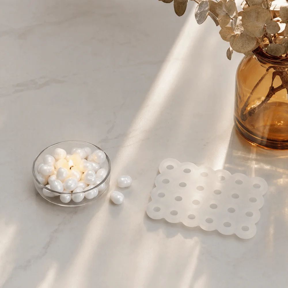 Premium Pearl Texture Wax Melt Mold Heat Resistant 24 Cavity Scented Wax Mold Handmade Flexible Candle Mold Resin Craft