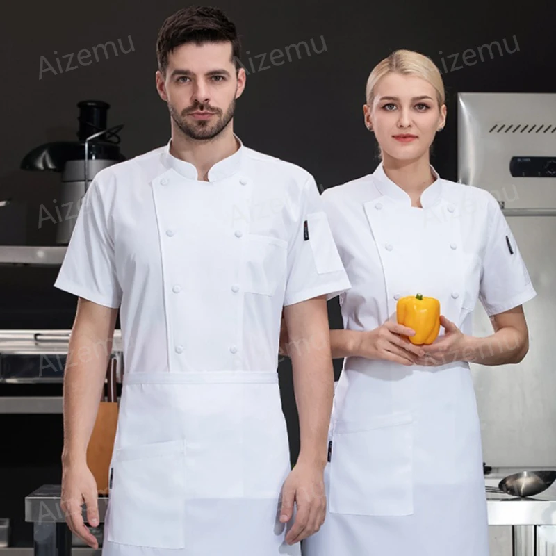 

Дышащая сетчатая куртка для поваров с коротким рукавом, черная униформа для поваров, летняя униформа для ресторанов, рабочая одежда для кухни, с возможностью нанесения логотипа.