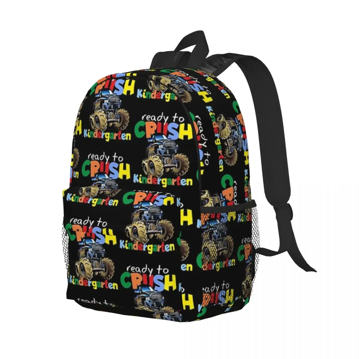 Cute Kids Ready To Crush Kindergarten Monster Truck Backpack Boys Girls Bookbag Fashion School Bags Travel Rucksack Shoulder Bag