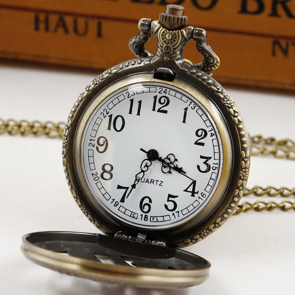 ساعات جيب كوارتز فريدة من نوعها للأطفال قلادة سلسلة بدلاية مجموعة فنية هدايا مع سلسلة للنساء والرجال #3