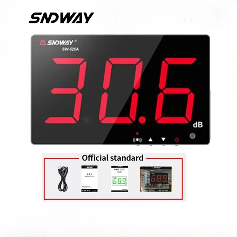 Sndway sw 525a 525b 525g db Medidor de Decibéis Monitor Tela Grande Medidor de Nível de Som Medidor de Ruído Testador de Áudio Decibelímetro