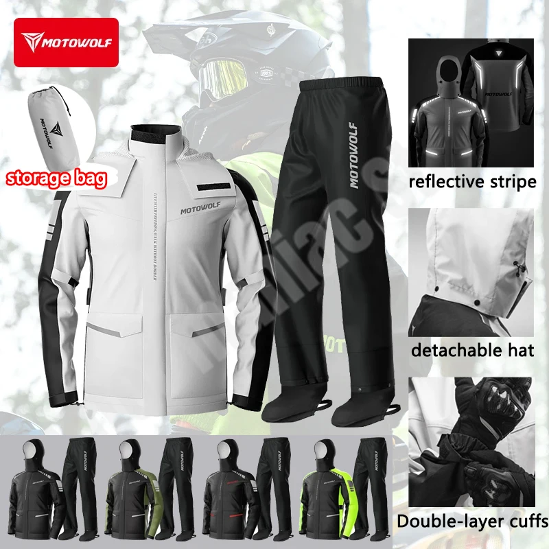 

Светоотражающий плащ для мотоцикла, водонепроницаемая куртка от дождя для велоспорта и пешего туризма, легкая мотоциклетная дождевик для поездок на работу для мужчин