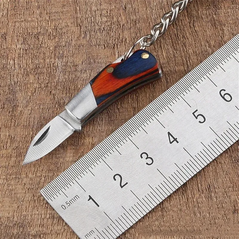 Portable Small Blade Camping Keychain Folding Pocket Knife EDC Stainless Steel Unboxing Tactical Military Knife Pendant Gift