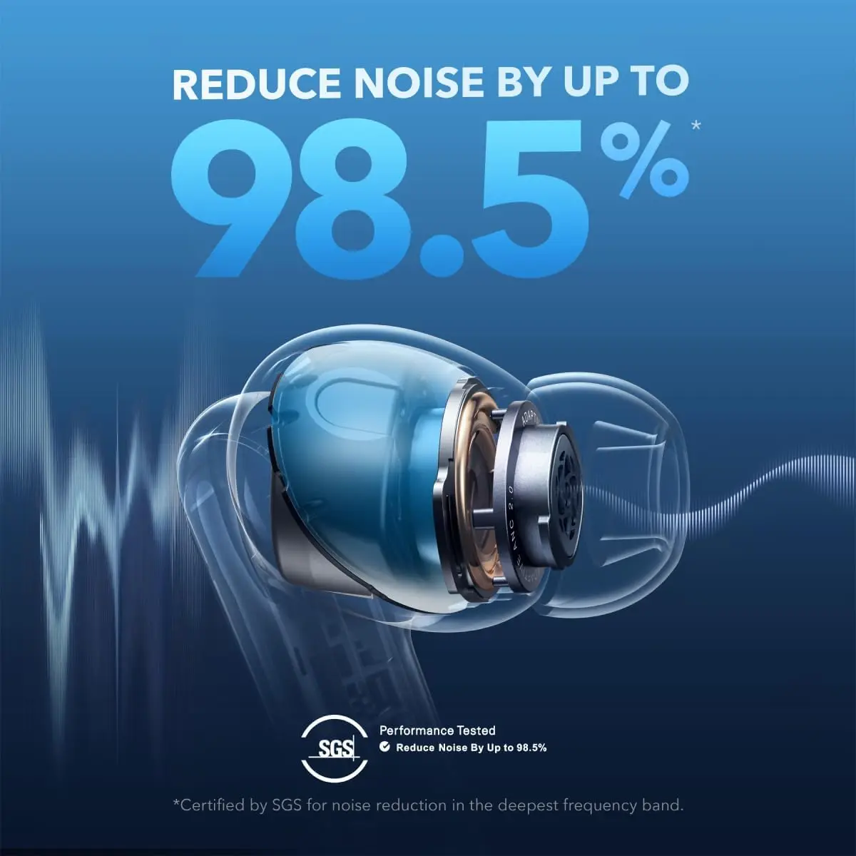 Soundcore by Anker Liberty 4 NC Wireless Noise Cancelling Earbuds 98.5% Noise Reduction Adaptive Noise Cancelling to Ears