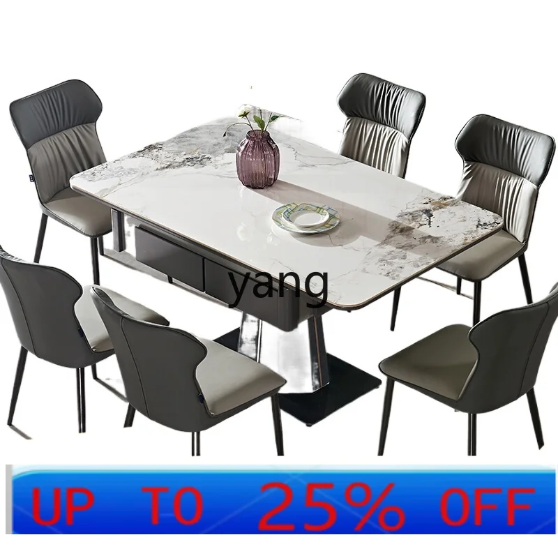 

LMM automatic household integrated electric silent solid wood rock slab mahjong table dual-purpose dining table