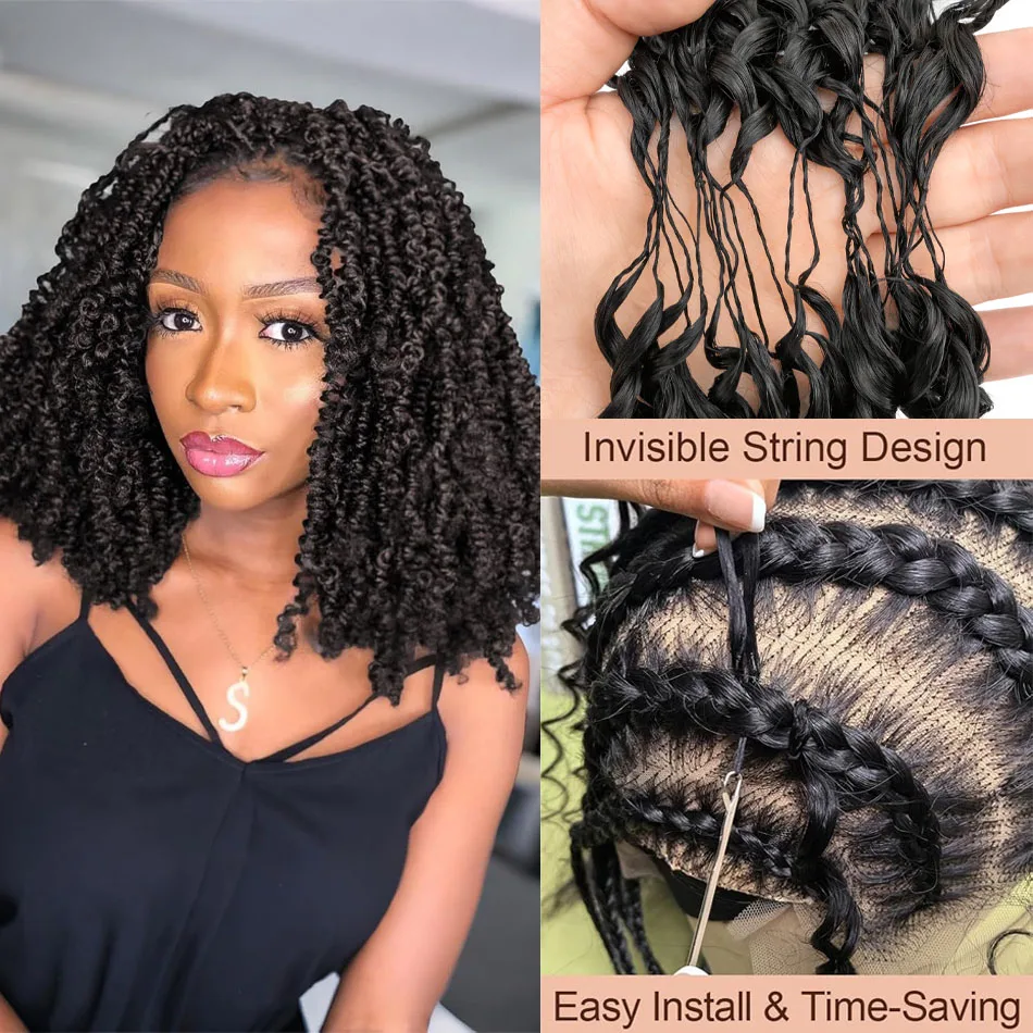 

Волосы для плетения косичек Yanky Twist Crochet из натуральных волос, предварительно разделенные, с невидимыми узелками Feather-Line, мини-косички для женщин, в стиле бохо.