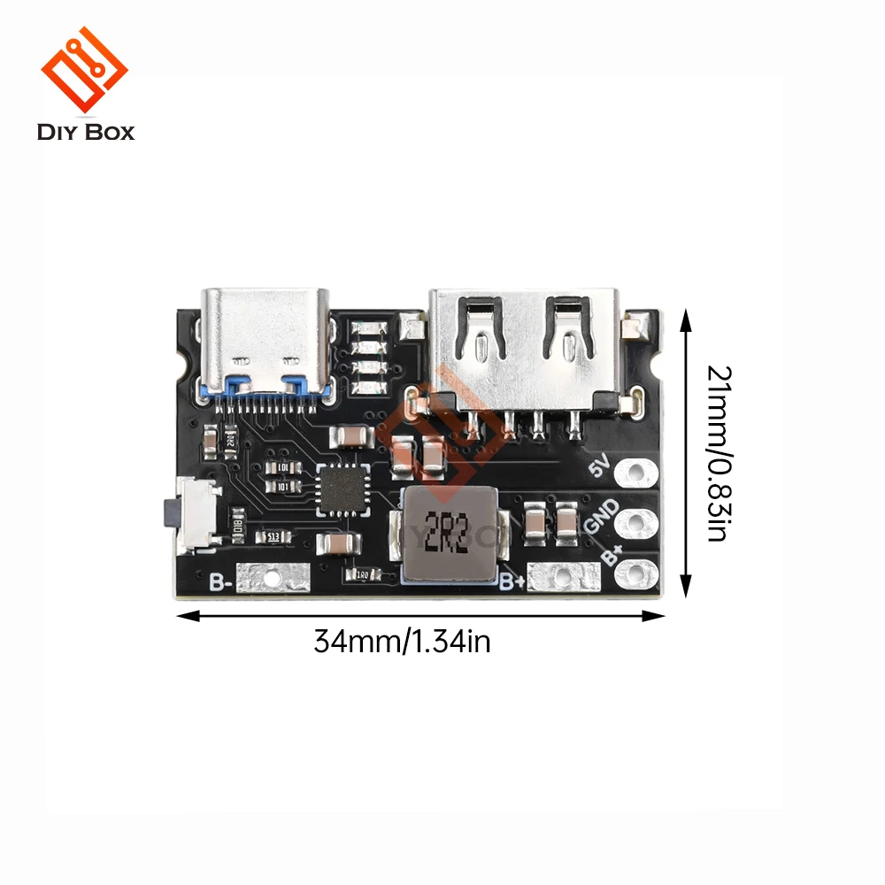 TYPE C + USB 5V 2.4A Charger Discharger Module Single Lithium Battery Charger Board 5V Supports Charging And Discharging