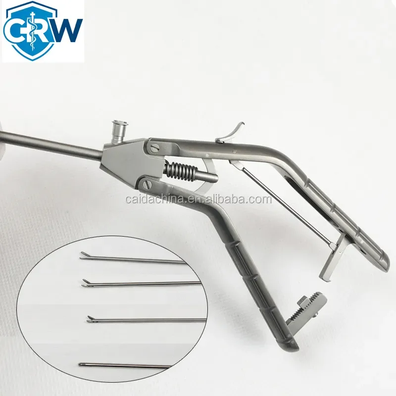 CRW Bestselling Abdominal Surgery Titanium Pistol Handle Holder, Curved Right Jaw,5mm Holder Laparoscopie