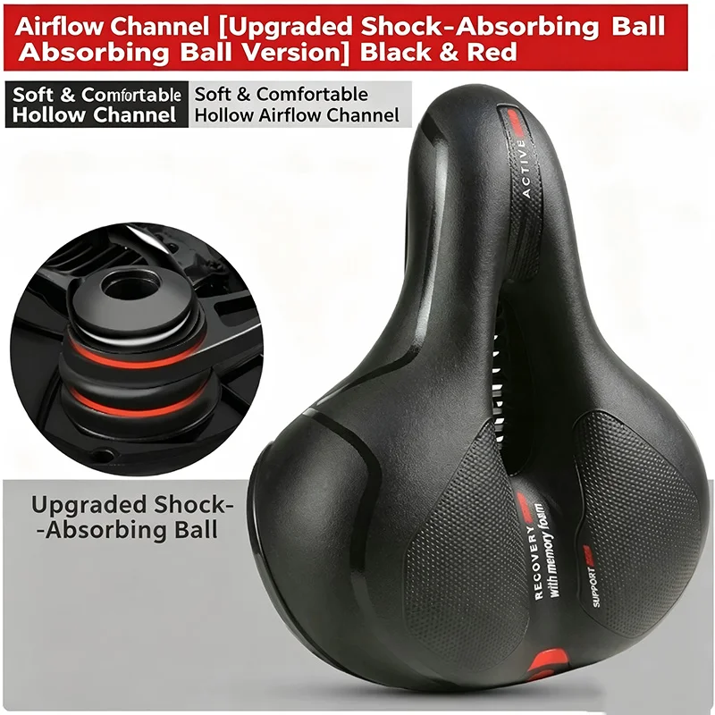 

Unisex mountain bike road bike seat cushion hollow breathable bike seat cushion shock-absorbing comfortable widened pad bike sea