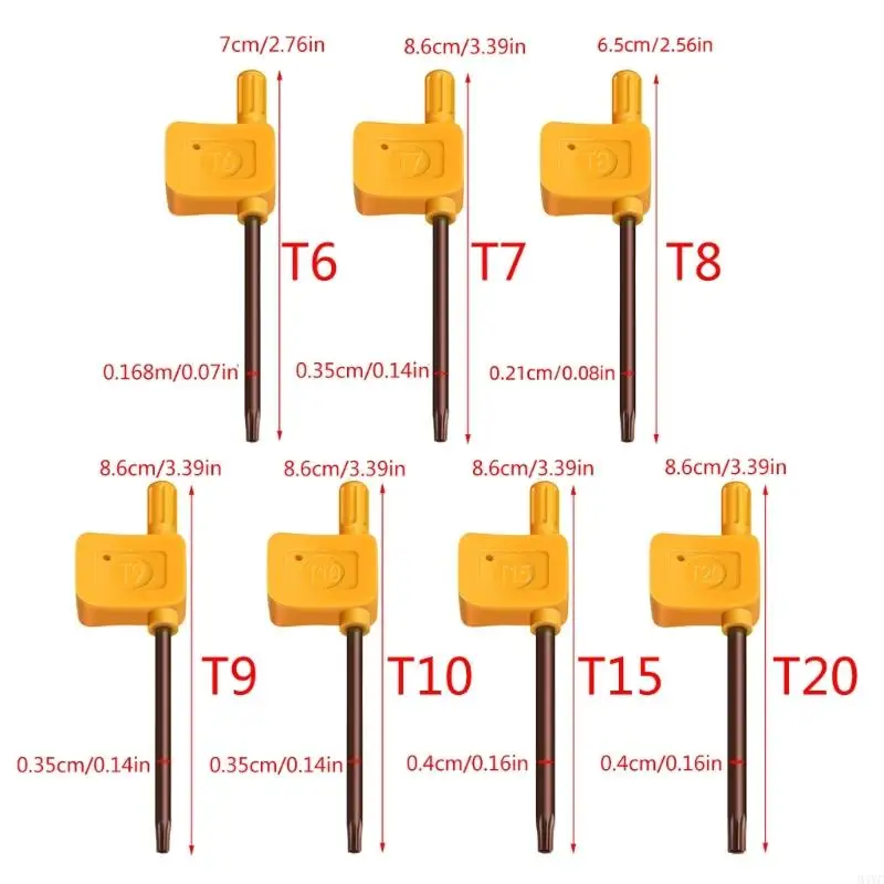 M4YC schroevendraaier Vlagvorm Spanners Key Torx schroevendraaier met handgreepreparatieschroefdriver sleutel Torx sleutel