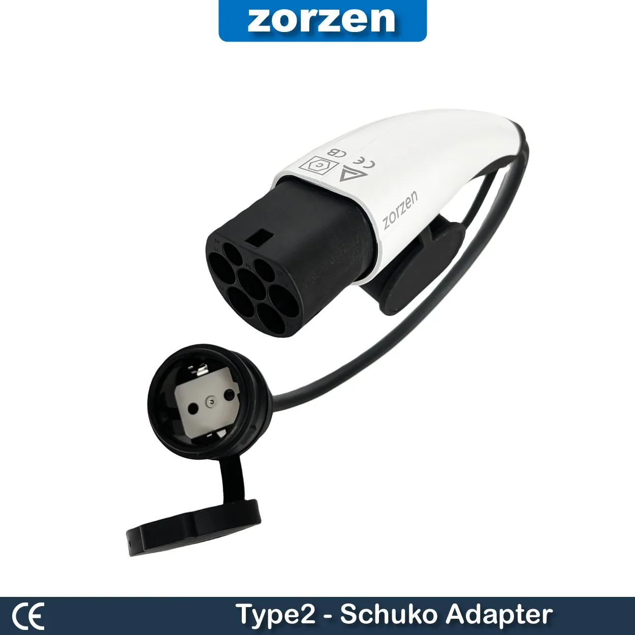 Type2 to Schuko Adapter 16A Mennekes Type 2 to European Domestic Socket for Electric Scooters E-Bikes