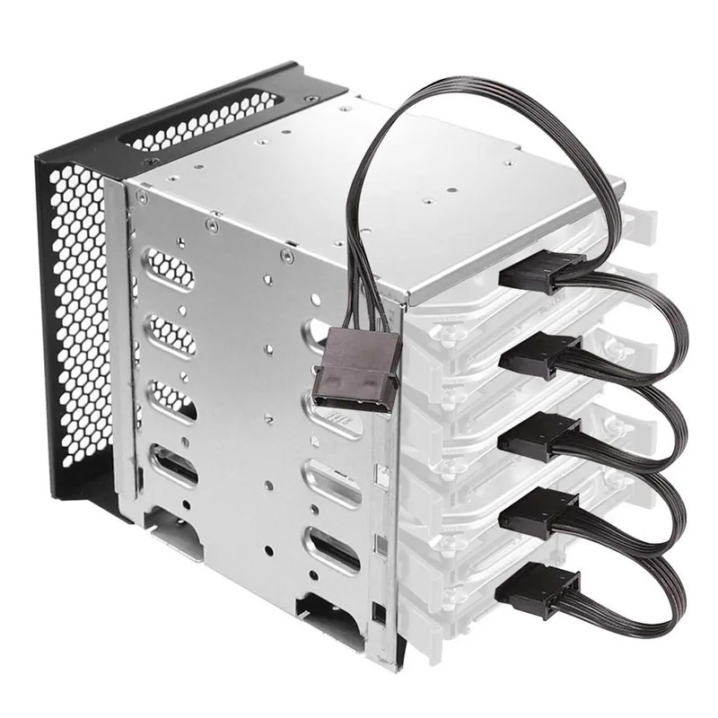 

5-Position cage, chassis, hard disk expansion including shelves