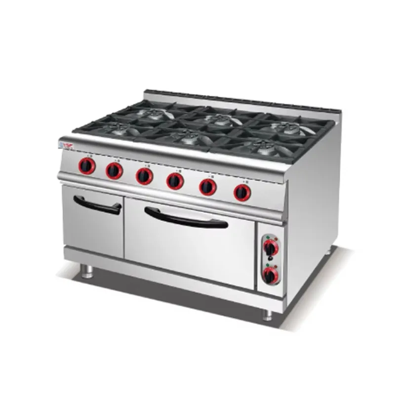 Commercial 6 Freestanding Burners Gas Stove Restaurant & Hotel Kitchen Equipment Stainless Steel