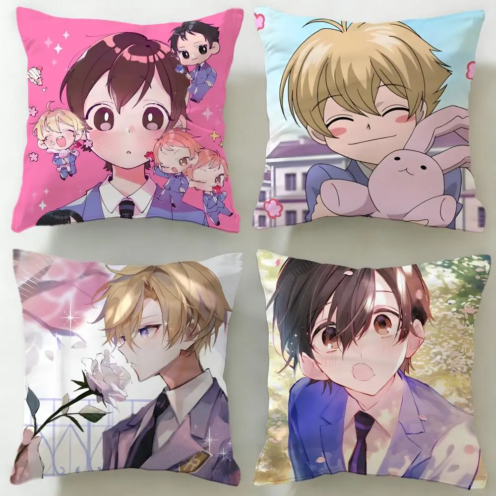 Anime Ouran High School Host Club Kissenbezug, weicher und leicht zu waschender Kissenbezug – vielseitig einsetzbar für Couch, Bett, Reisen und Büro