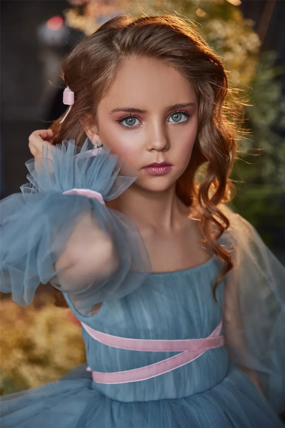 Precioso vestido de flores para niña, vestidos de noche bohemios con volantes para Sesión de fotos, regalo de cumpleaños para niños pequeños, vestidos de fiesta de primera comunión