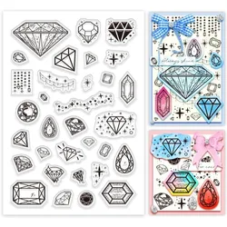 1Sheet Diamond Clear Stamps for Crafting Gemstone Silicone Stamps Transparent Seal Stamps Rubber Stamps Sheets for Thanksgiving