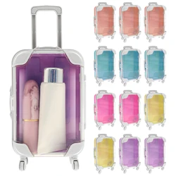 12Pcs False Eyelashes Packaging Empty Box Mini Suitcase Candy Boxes Colorful Clear Mini Trolley Case Packaging Box