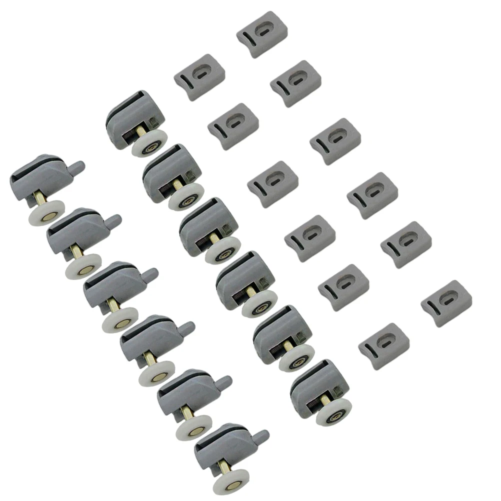

12pcs Shower Door Roller Bathroom DIY Replacement Parts Glass Door Runners Wheel Spring Loaded Curved Shower High Grade