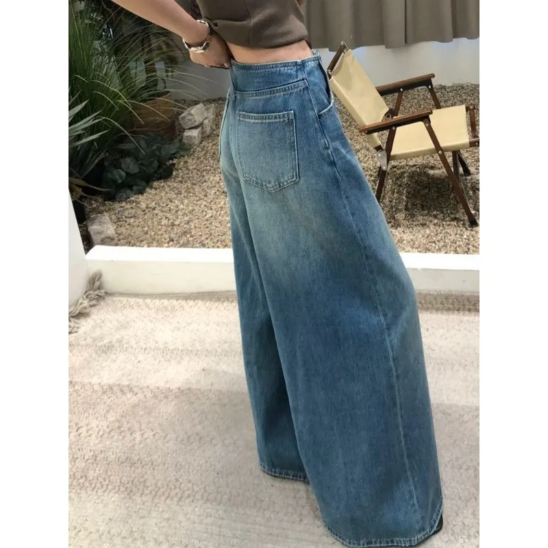 2026 Autumn New Korean Version of High Waist and Thin Straight Jeans Women's Loose Casual Versatile Wide-leg Trousers