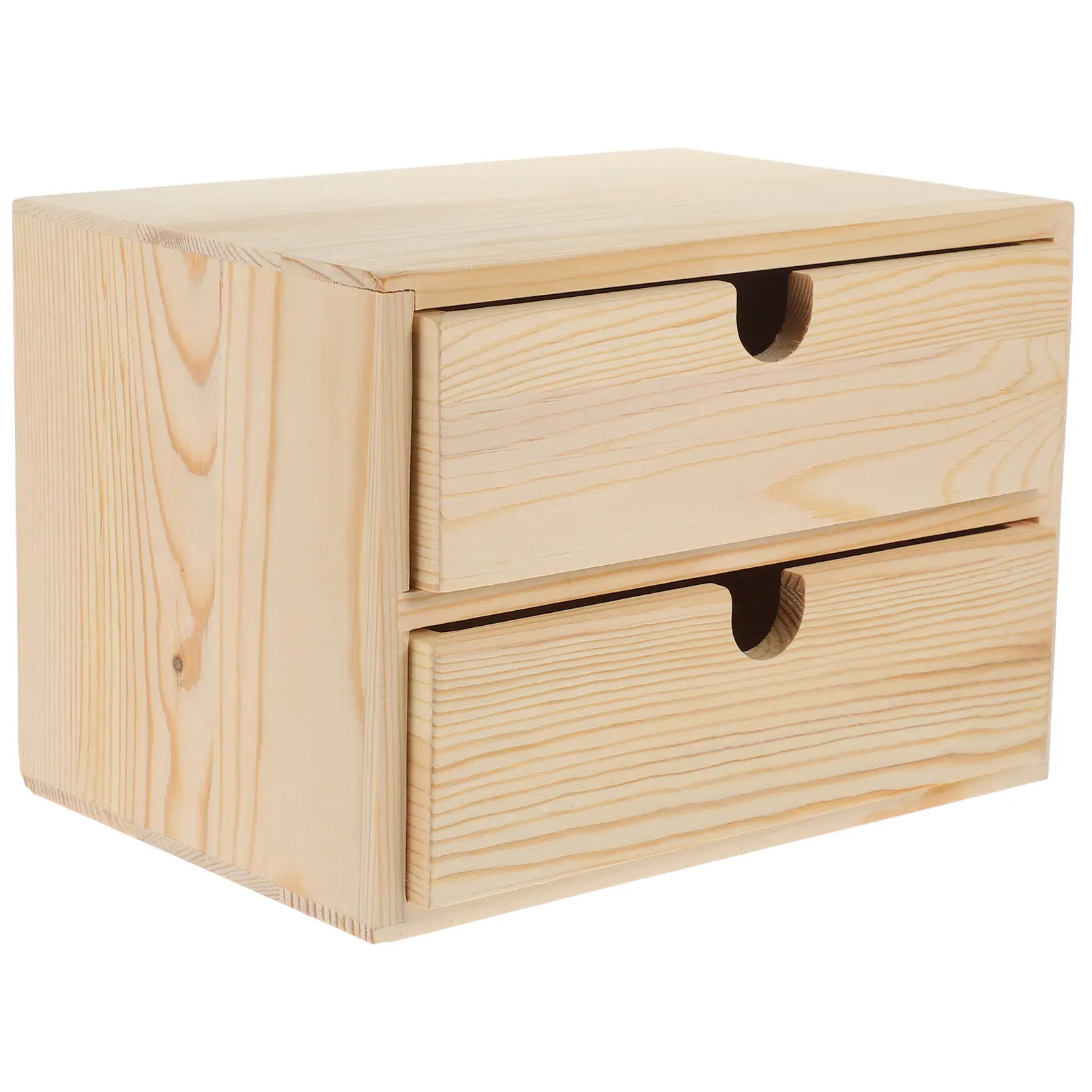 

Деревянный настольный органайзер-ящик для хранения, натуральный цвет, большая вместимость, для украшений, канцелярских принадлежностей