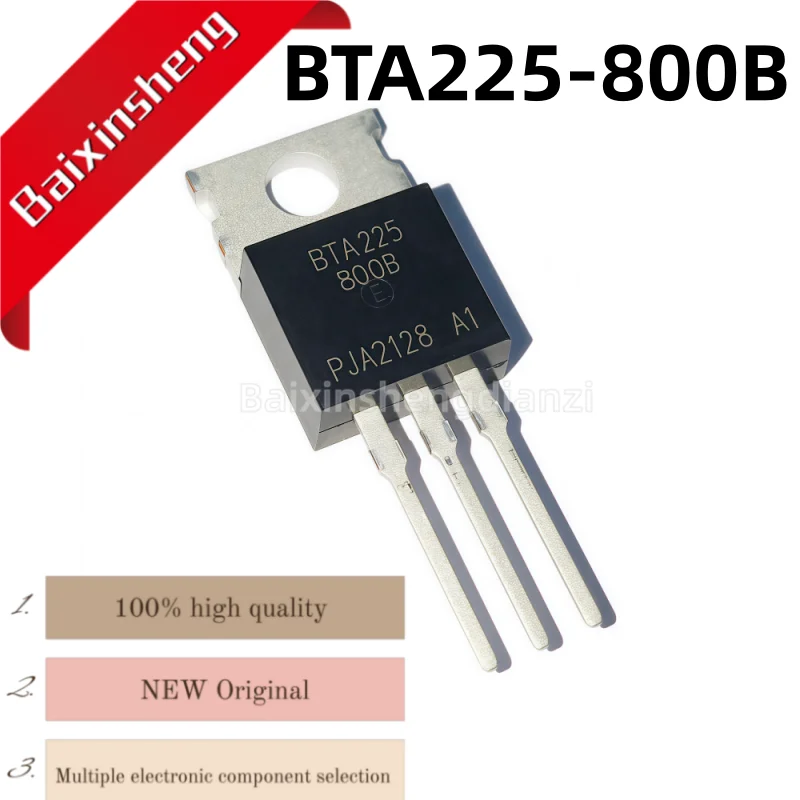 

10 pieces, brand new BTA225-800B, BTA225,800B, 25A800V, TO-220, bidirectional thyristor, good quality