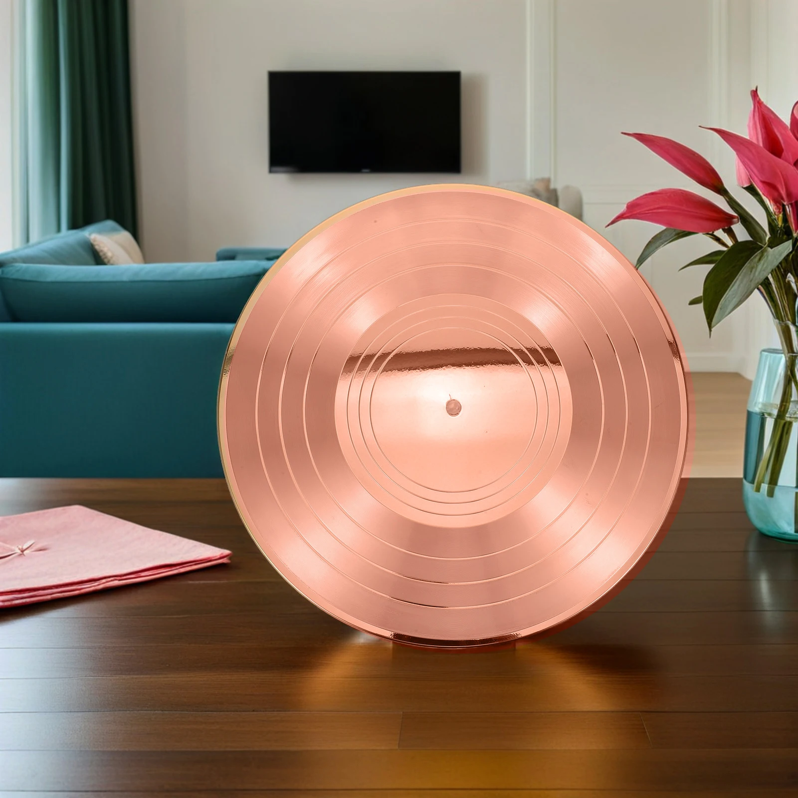 

Vinyl Wall Clock Plate For Living Room Cafe Bar Diy Vintage Decorative Record Desktop Decoration, Blank Unfinished Record For