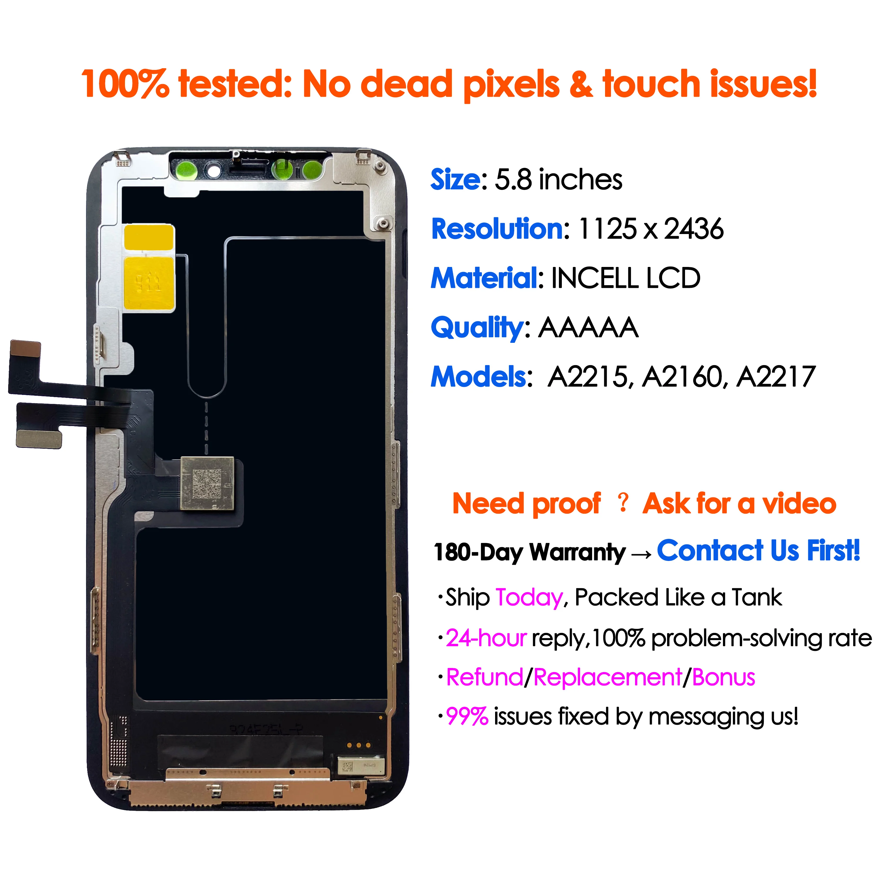 High quality AAA incell LCD For iPhone 11 Pro Display Touch 11Pro Screen Replacement Digitizer Assembly Repair Wholesale Kit