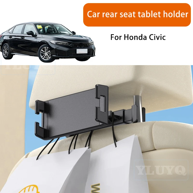 

For Honda Civic Car Tablet Holder Rear Seat Phone Mount Rotatable Car-Specific Modification Accessory
