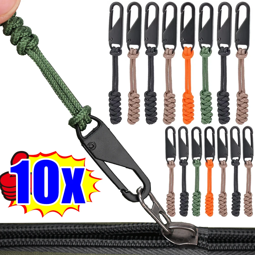 

10PCS Detachable Zipper Outdoor Backpack Zipper Durable Wear-resistant Umbrella Rope Woven Zipper Replaceable Accessories