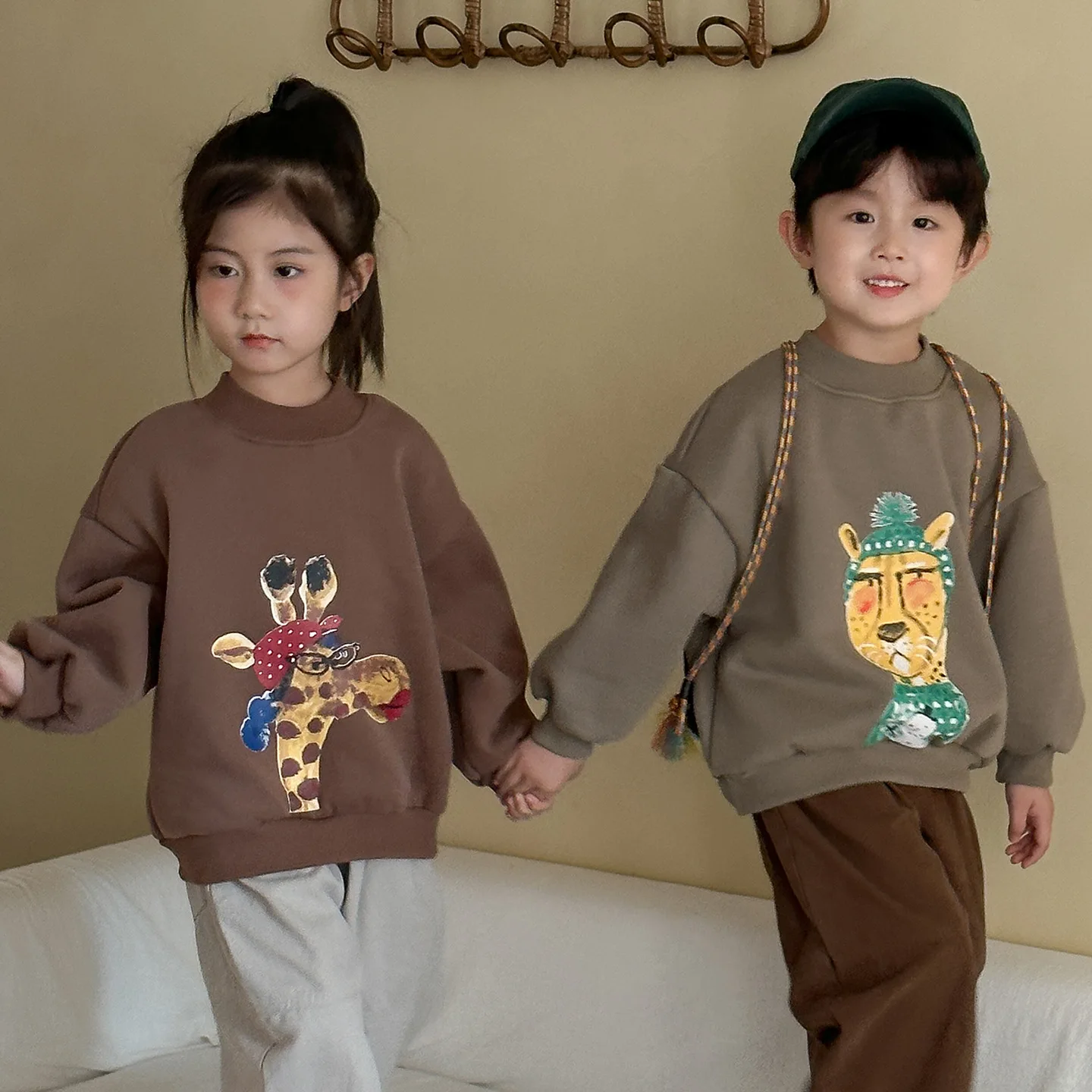 الأطفال سترة الكشمير المعنقة 2025 الخريف والشتاء جديد نصف عالية الرقبة طفلة البلوز 1-10 سنة الصبي بلوزات الصوف #3