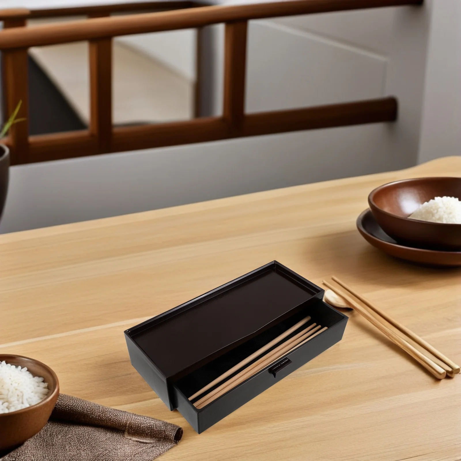 

Japanese Style Chopsticks Box Drawer Design Kitchen Utensils Holder For Sushi Restaurant Cutlery Storage Box Tabletop
