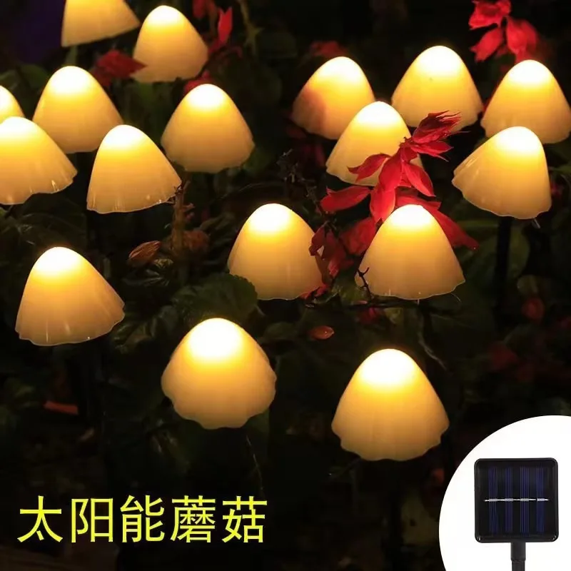 10-50 leds Solar LED Ground Insert Mushroom Light String Festival Outdoor Courtyard Waterproof Landscape Decor Garden Lawn Lamp