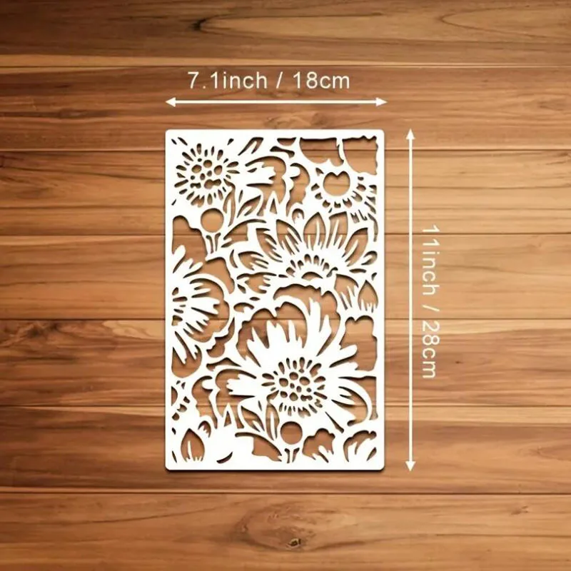 28*18cm Flower Hollow Coloring Embossing Stencils DIY Skeleton Sketchpad Patterns Holiday Painting Template Decoration Reusable