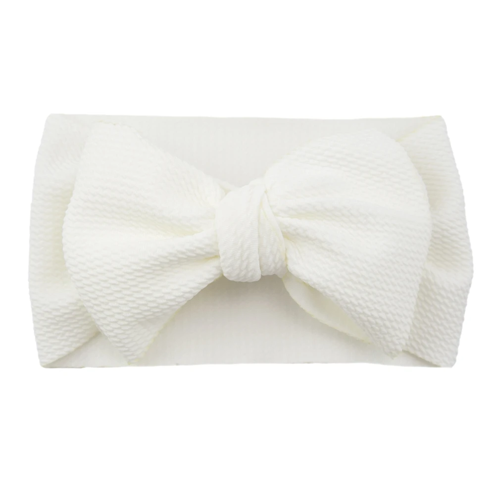 Girls Fashion Pure Color Bowknot Headband Breathable Casual Elastic Hair