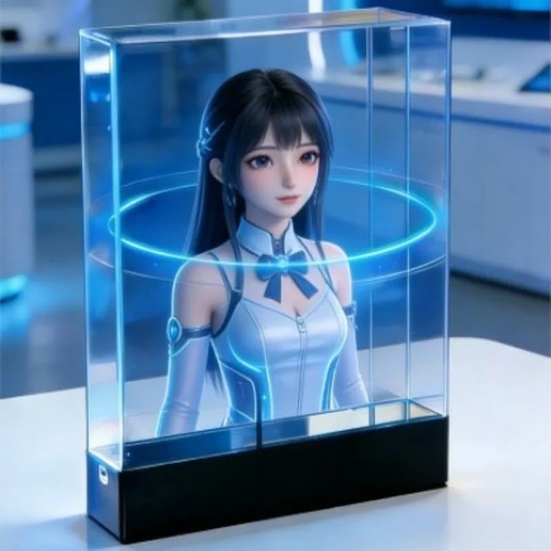 2026 new 3D holographic fan screen desktop holographic box AI animation robot display transparent screen