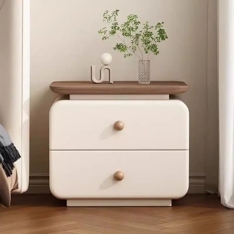 No Installation Required. Miniature, Modern, Simple Leather Bedside Table for Bedroom Storage.